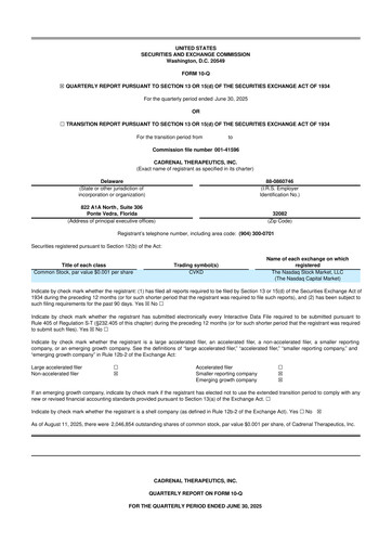 Thumbnail Cadrenal Therapeutics 10-Q Quarterly Report FY2025 