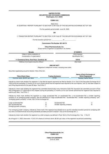Vorschaubild Citius Pharmaceuticals
 10-Q Quartalsbericht 2025 