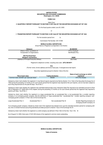 Vorschaubild Mobile Global Esports (Mogo) 10-Q Quartalsbericht 2025 