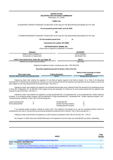 Miniature Gryphon Digital Mining 10-Q Rapport trimestriel 2025 