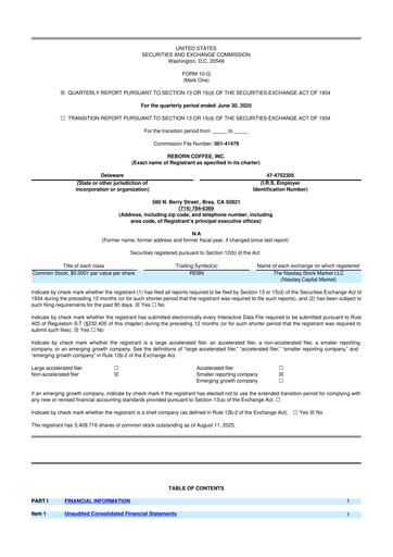 Thumbnail Reborn Coffee 10-Q Quarterly Report FY2025 