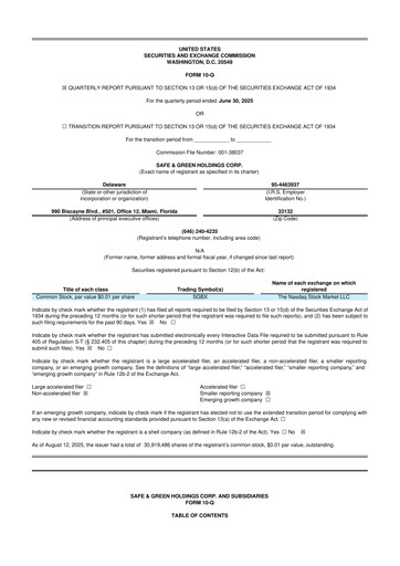 Vorschaubild Safe & Green Holdings 10-Q Quartalsbericht 2025 