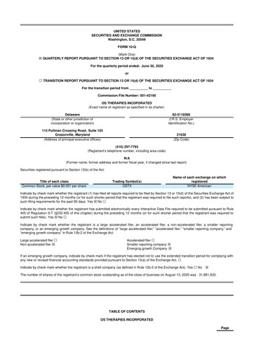 Miniature OS Therapies 10-Q Rapport trimestriel 2025 