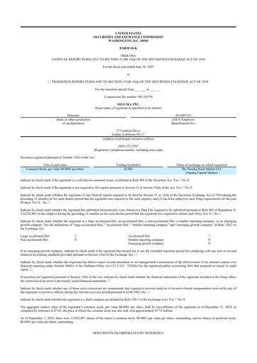 Thumbnail Aeluma 10-K Annual Report 2025