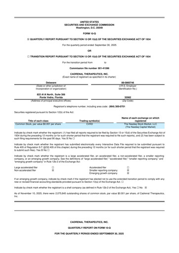 Thumbnail Cadrenal Therapeutics 10-Q Quarterly Report FY2025 