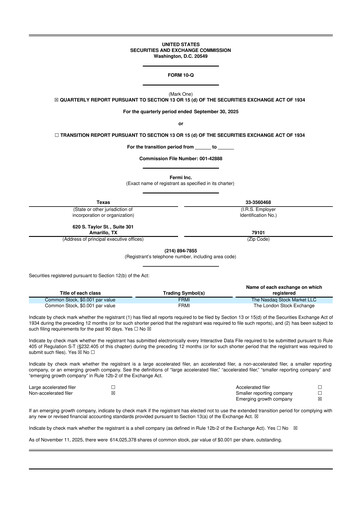 Thumbnail Fermi Inc. 10-Q Quarterly Report FY 