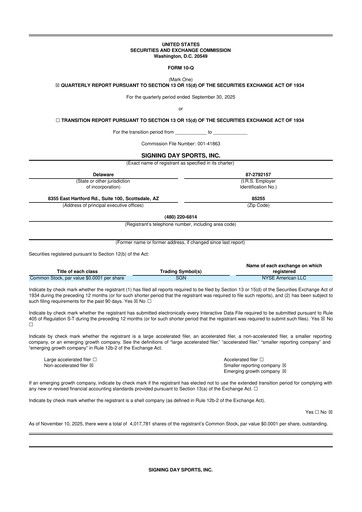 Thumbnail Signing Day Sports 10-Q Quarterly Report FY2025 