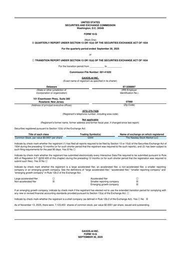 Miniature Gaxos.ai 10-Q Rapport trimestriel 2025 