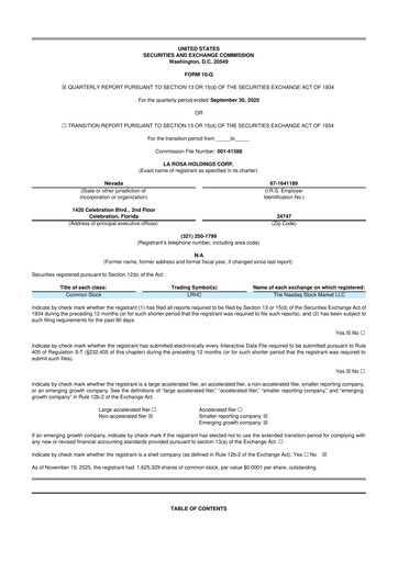 Thumbnail La Rosa Holdings 10-Q Quarterly Report FY2025 
