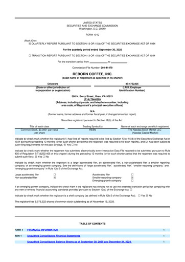 Thumbnail Reborn Coffee 10-Q Quarterly Report FY2025 