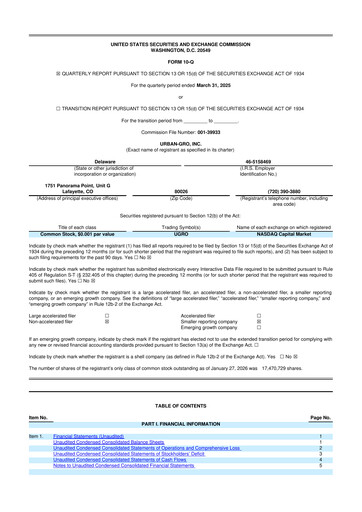 Thumbnail Urban-gro
 10-Q Quarterly Report FY2025 