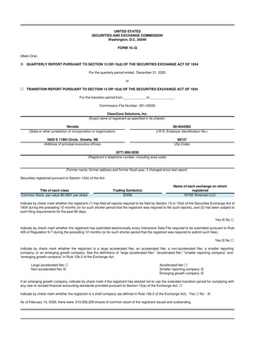 Thumbnail CleanCore Solutions 10-Q Quarterly Report FY2026 