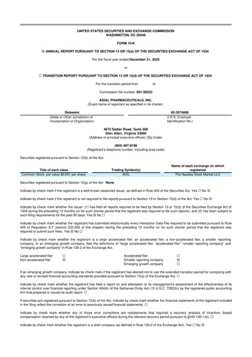 Thumbnail Adial Pharmaceuticals
 10-K Annual Report 