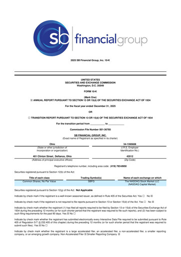 Thumbnail SB Financial Group 10-K Annual Report 2025