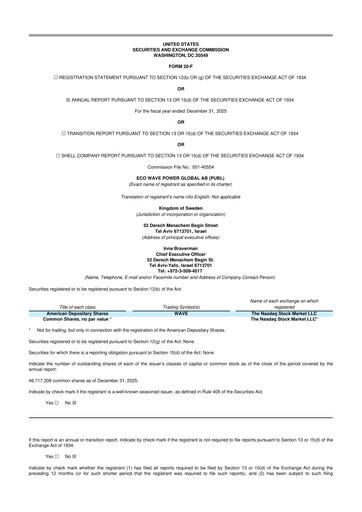 Miniature Eco Wave Power Global 20-F Rapport annuel 2025