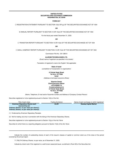 Thumbnail Alarum Technologies 20-F Annual Report 