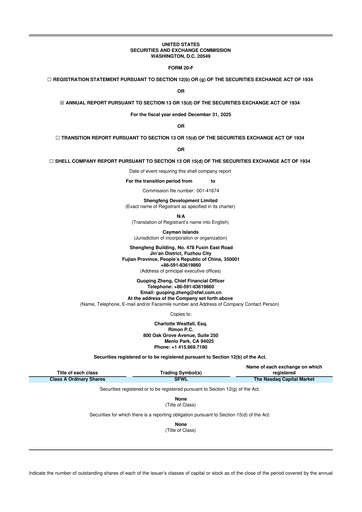 Thumbnail Shengfeng Development 20-F Annual Report 