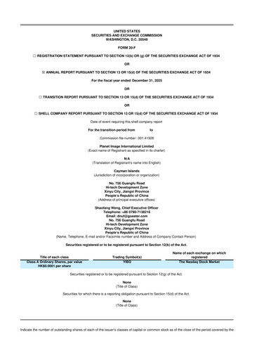 Thumbnail Planet Image International 20-F Annual Report 