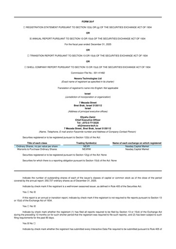 Miniature Jeffs' Brands 20-F Rapport annuel 2025