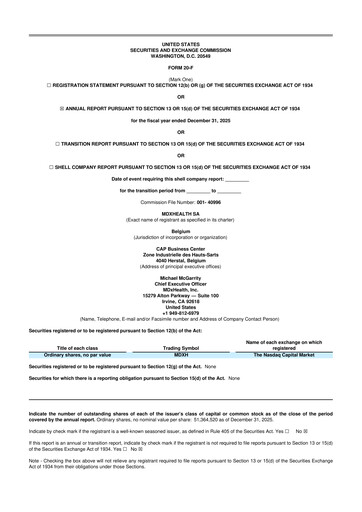 Thumbnail MDxHealth 20-F Annual Report 