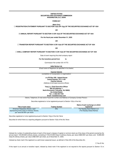 Thumbnail Adlai Nortye 20-F Annual Report 