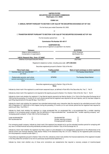 Thumbnail SunPower
 10-K Annual Report 