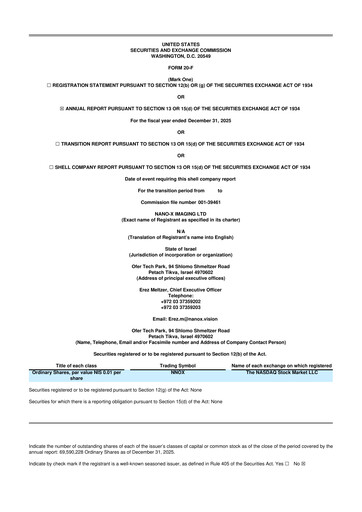 Thumbnail Nano-X Imaging 20-F Annual Report 