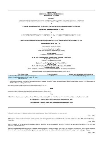 Thumbnail GreenTree Hospitality Group 20-F Annual Report 2025