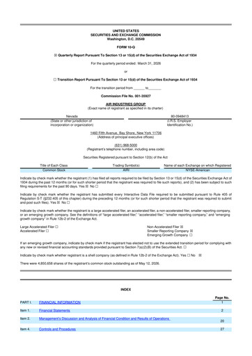 Thumbnail Air Industries Group 10-Q Quarterly Report FY 
