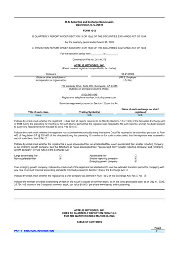 Thumbnail Actelis Networks 10-Q Quarterly Report FY2026 