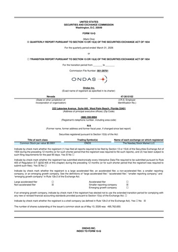 Thumbnail Ondas Holdings 10-Q Quarterly Report FY 