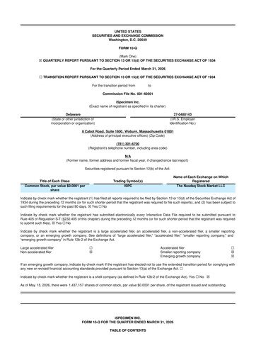 Thumbnail iSpecimen 10-Q Quarterly Report FY2026 