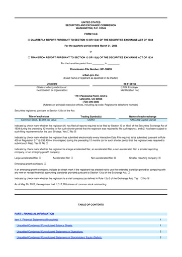 Thumbnail Urban-gro
 10-Q Quarterly Report FY2026 