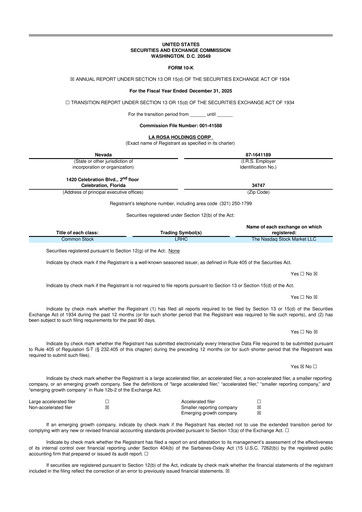 Miniature La Rosa Holdings 10-K Rapport annuel 2025