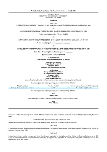 Thumbnail Karooooo 20-F Annual Report 2026