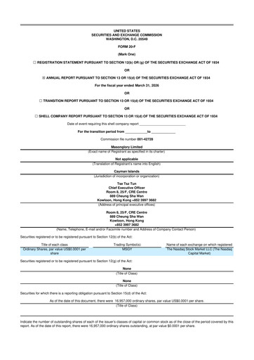 Vorschaubild Masonglory 20-F Jahresbericht 2026