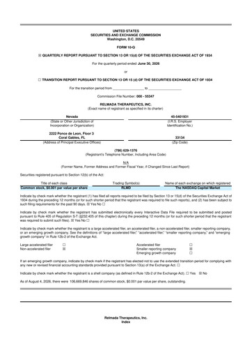 Thumbnail Relmada Therapeutics 10-Q Quarterly Report FY2026 