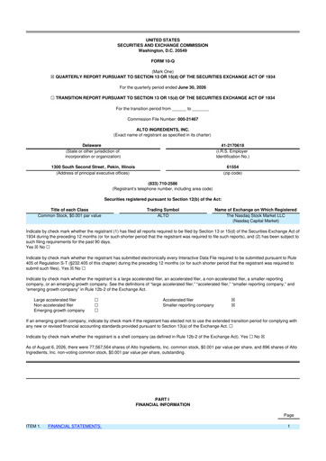 Thumbnail Alto Ingredients 10-Q Quarterly Report FY2026 
