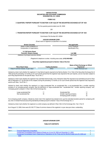 Thumbnail Jaguar Uranium 10-Q Quarterly Report FY2026 