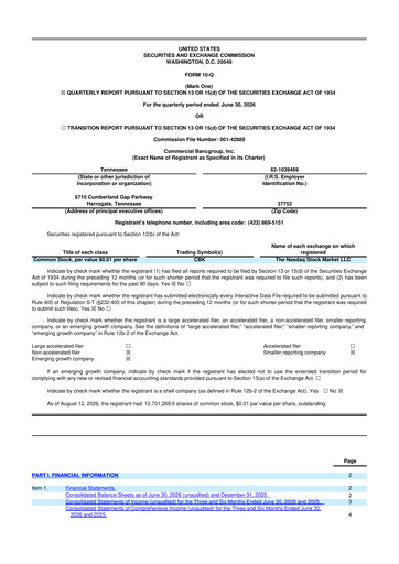 Vorschaubild Commercial Bancgroup 10-Q Quartalsbericht 2026 