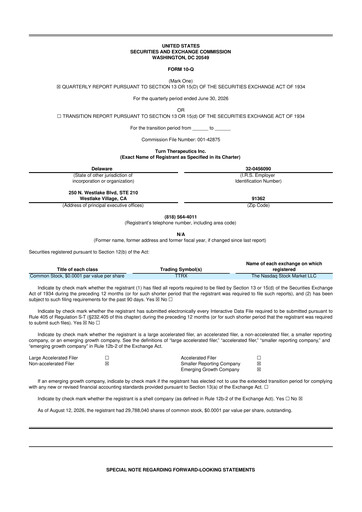 Thumbnail Turn Therapeutics 10-Q Quarterly Report FY2026 