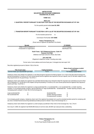 Vorschaubild Polaryx Therapeutics 10-Q Quartalsbericht 2026 