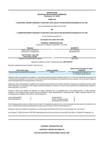 Thumbnail Cadrenal Therapeutics 10-Q Quarterly Report FY2026 