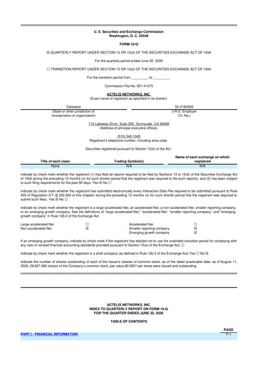 Thumbnail Actelis Networks 10-Q Quarterly Report FY2026 