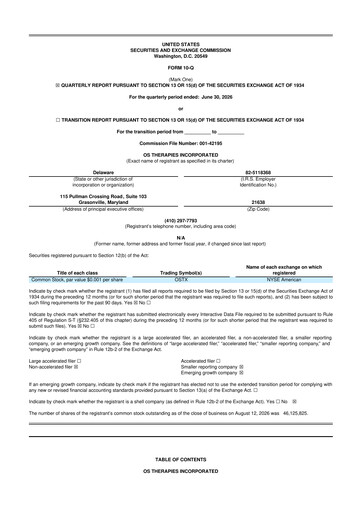 Miniature OS Therapies 10-Q Rapport trimestriel 2026 