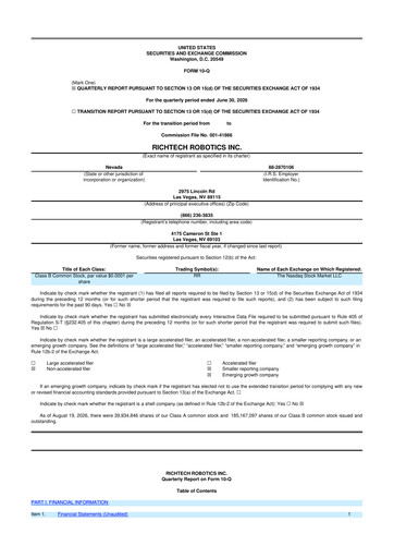Miniature Richtech Robotics 10-Q Rapport trimestriel 2026 