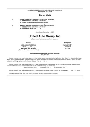 Thumbnail Penske Automotive Group 10-Q Quarterly Report FY 
