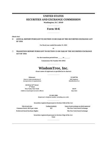 Thumbnail WisdomTree
 10-K Annual Report 2023