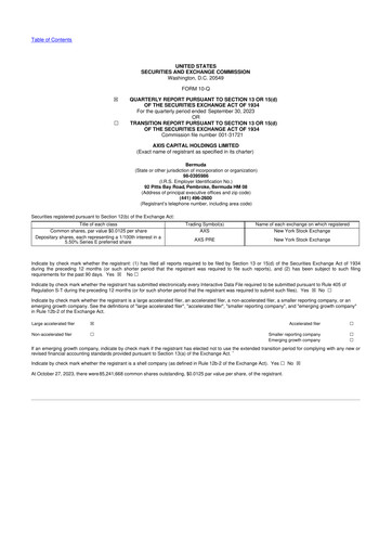 Vorschaubild AXIS Capital
 10-Q Quartalsbericht 2023 