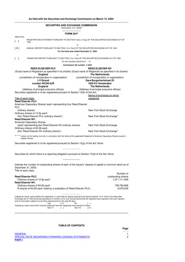 Miniature RELX 20-F Rapport annuel 